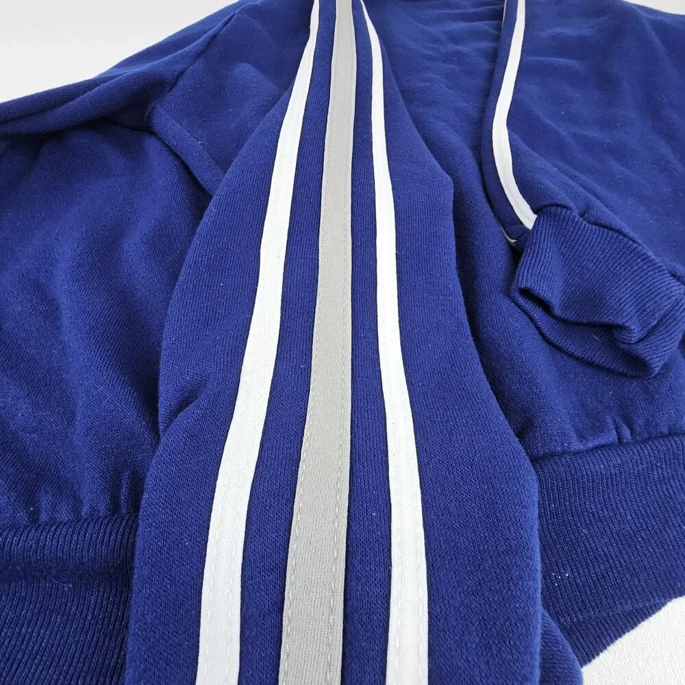 Vintage 70's Sears Activewear Track Jacket Large Blue USA Made Creslan Full Zip